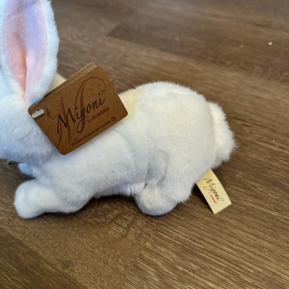 Aurora Small American White Rabbit Miyoni Realistic Stuffed Animal White 8" - Picture 4 of 6